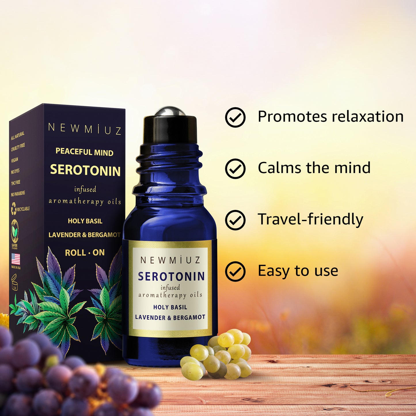 Peaceful Mind Serotonin Lavender Roll-on Essential Oil Blend
