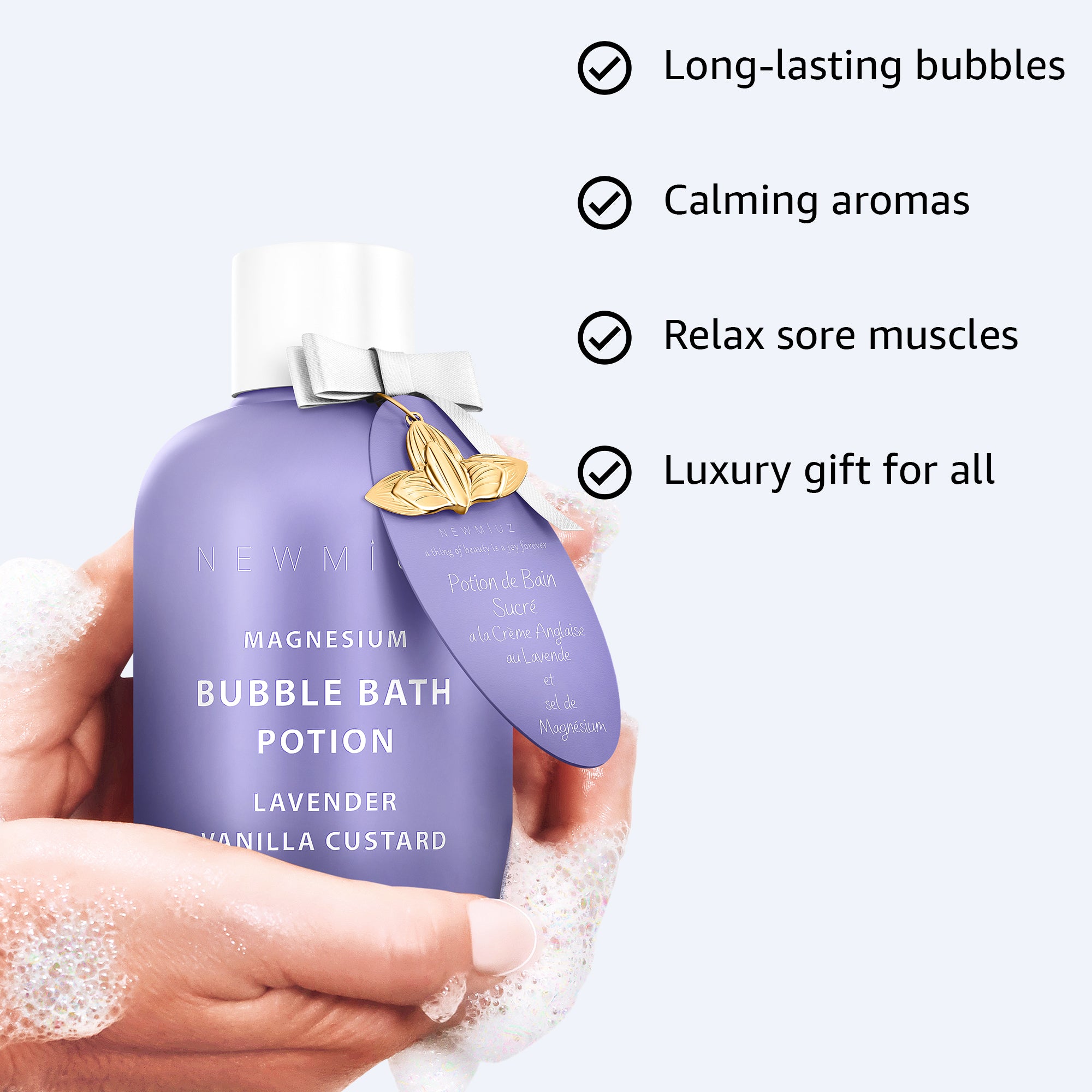 Magnesium Bubble Bath Potion with Lavender & Vanilla – NEW MIUZ
