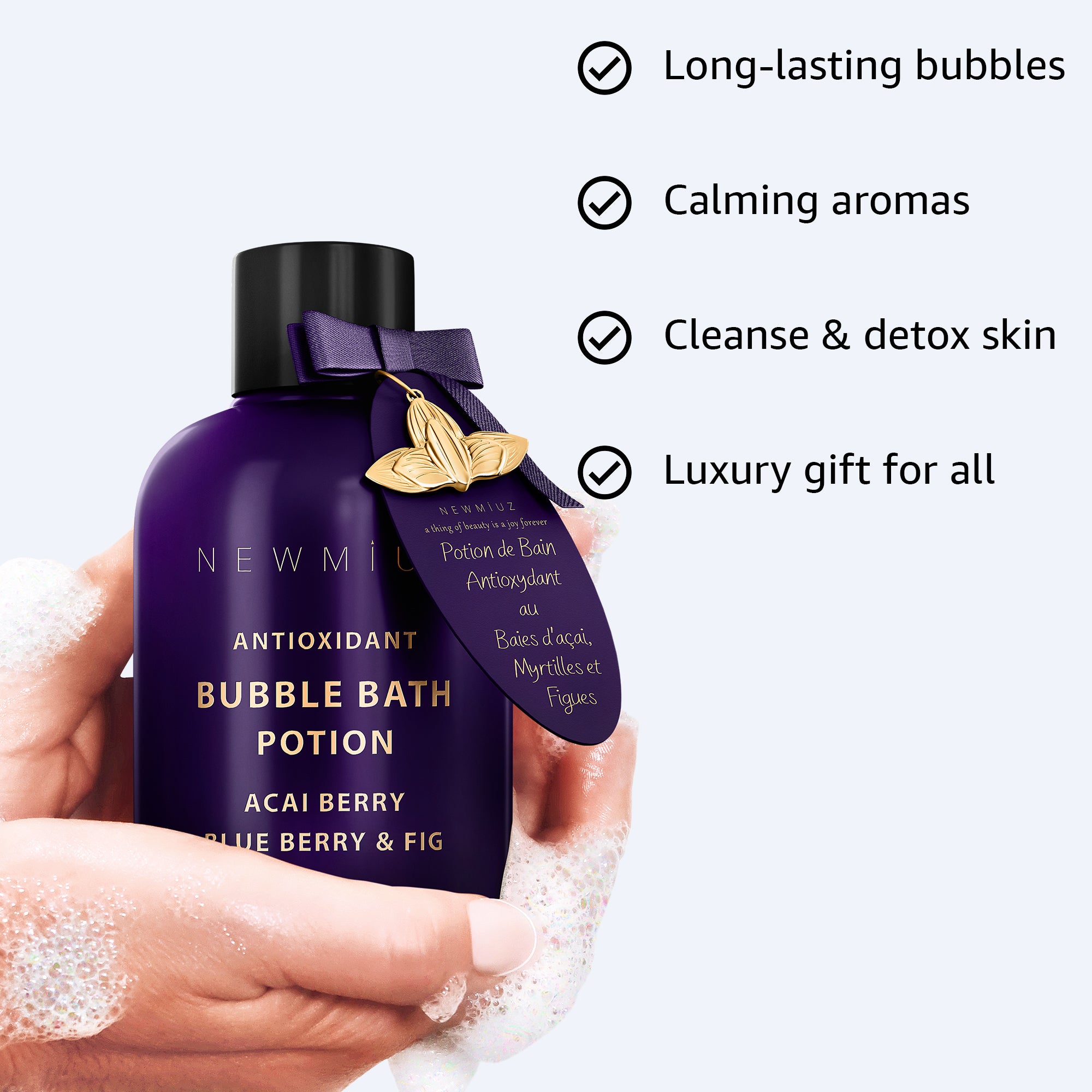 Antioxidant Bubble Bath Gift: Luxurious Acai Berry Blueberry Fig